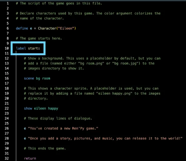 Ren'Py Label Example